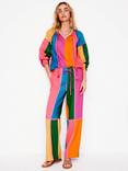 Boden Islington Stripe Pure Linen Trousers, Multi