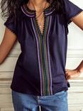 Boden Pom Yoke Cap Sleeved Top