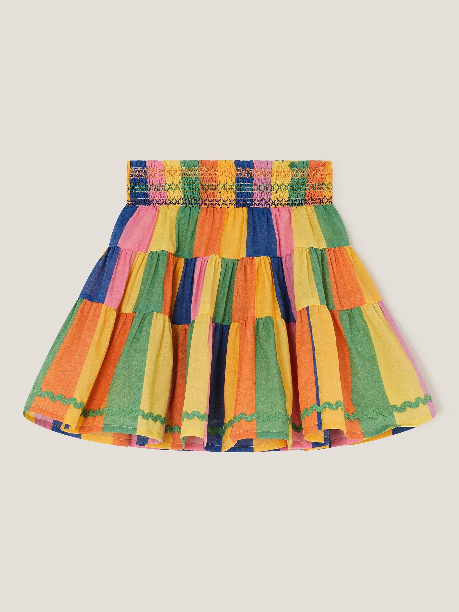 Product image 1 of 3, which shows Kids' Cotton Stripe Skirt, Multi, 3-4 years