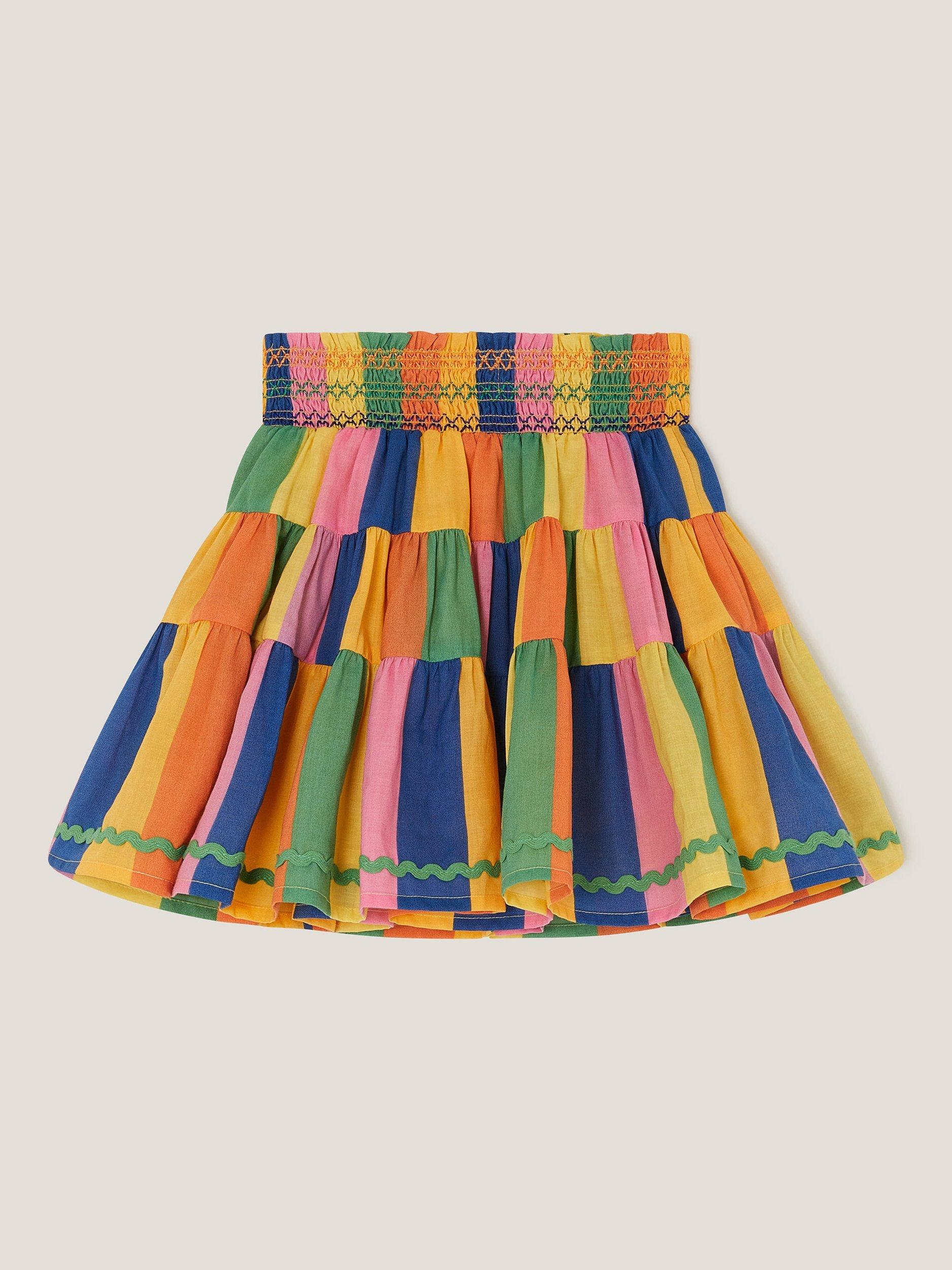 Product image 2 of 3, which shows Kids' Cotton Stripe Skirt, Multi, 3-4 years