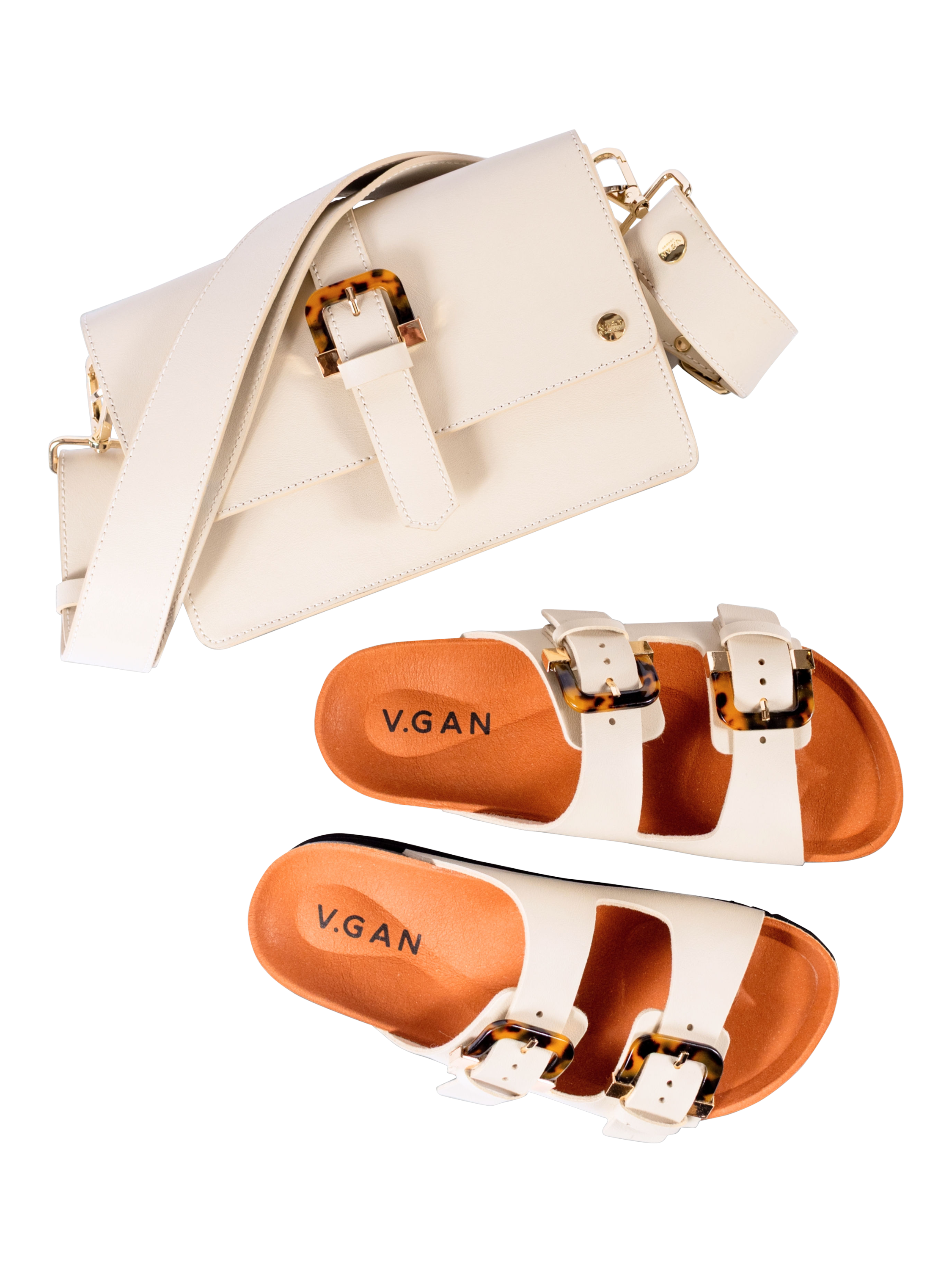 Product image 9 of 9, which shows V.GAN Vegan Coco Crossbody Bag, Cream, One Size