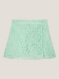 Monsoon Kids' Floral Embroidered Skort, Green