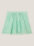 Monsoon Kids' Floral Embroidered Skort, Green