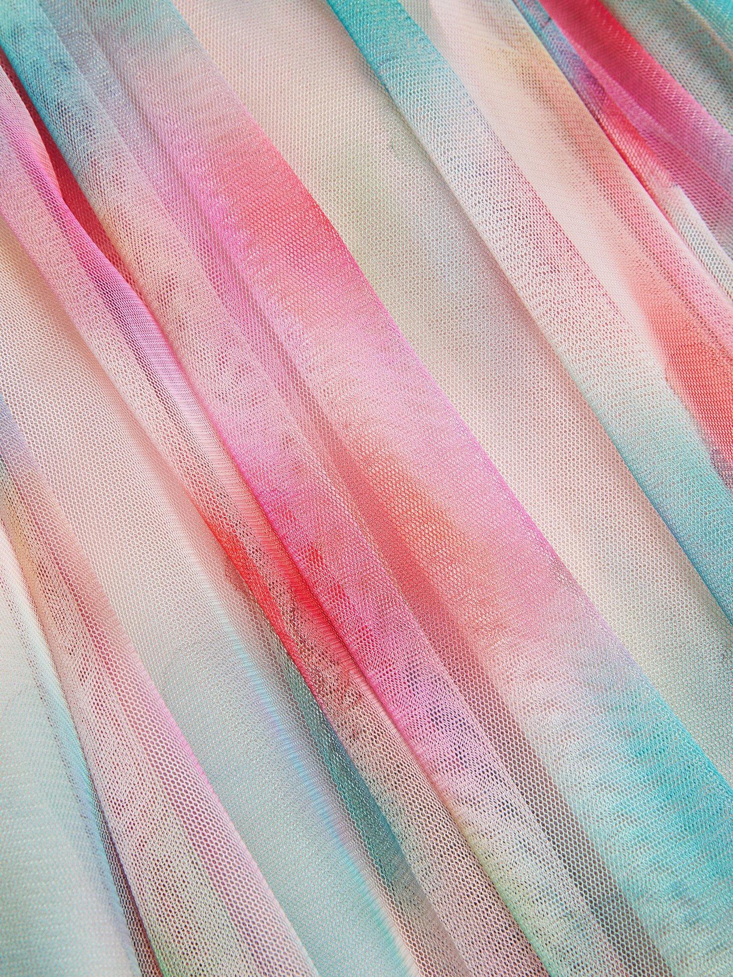 Product image 3 of 3, which shows Monsoon Kids' Ikat Party Dress, Multi, 3 years