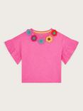 Monsoon Kids' Cotton Crochet Flower T-Shirt