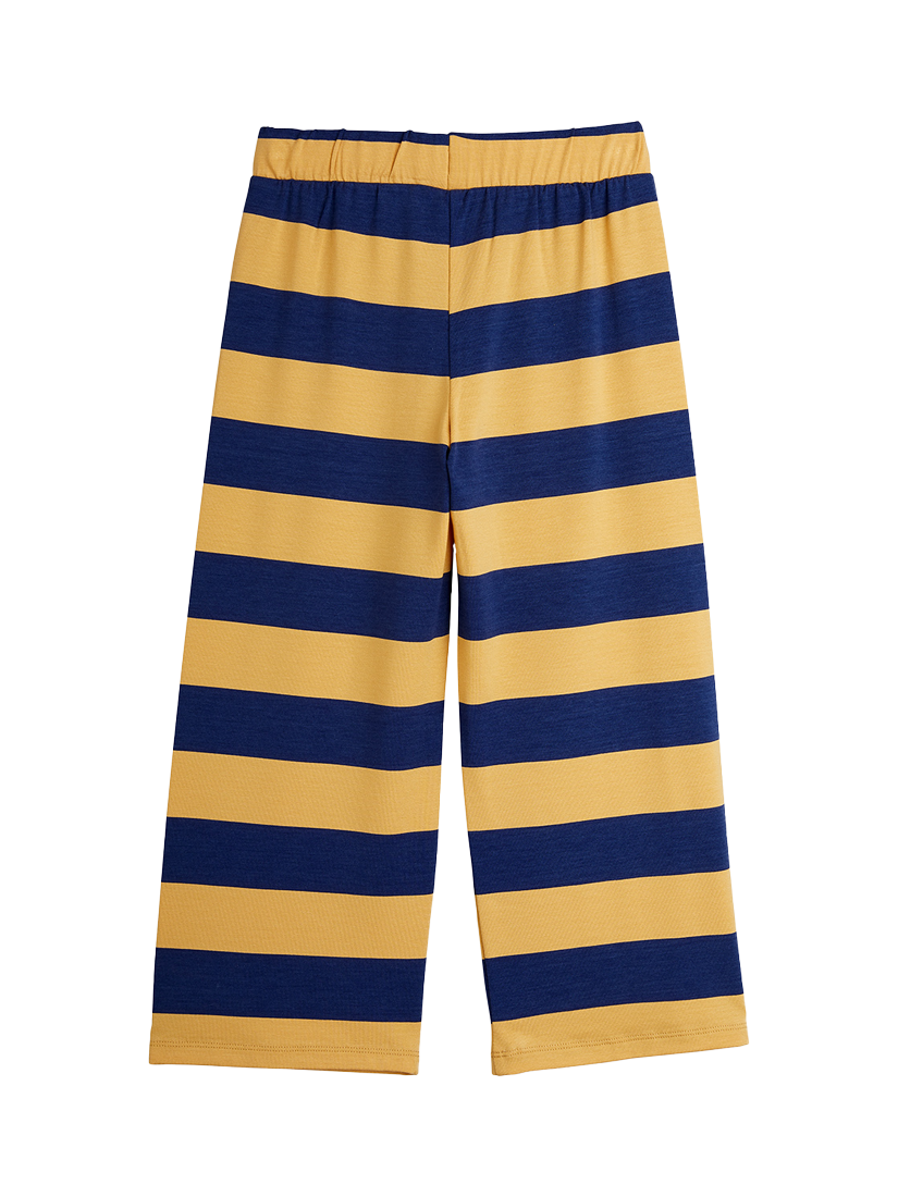 Product image 2 of 3, which shows Mini Rodini Kids' Block Stripe Trousers, Beige, 18-36 months