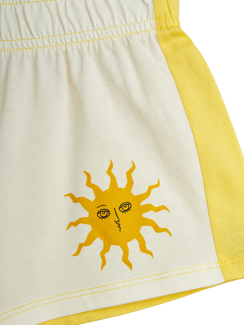 Product image 3 of 4, which shows Mini Rodini Kids' Sun Motif Shorts, Off White, 18-36 months