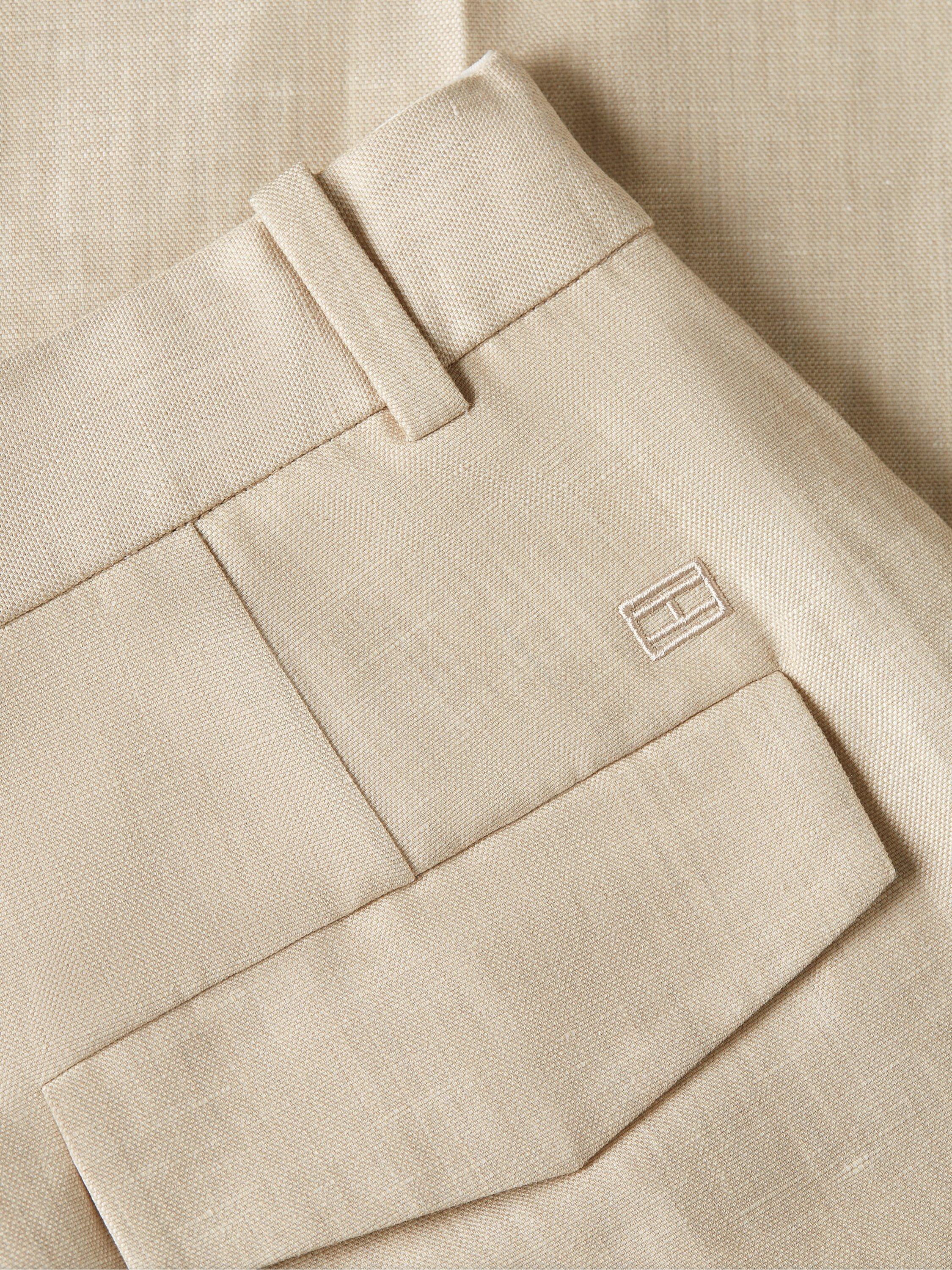 Product image 4 of 6, which shows Tommy Hilfiger Relaxed Wide Leg Trousers, Beige, 12