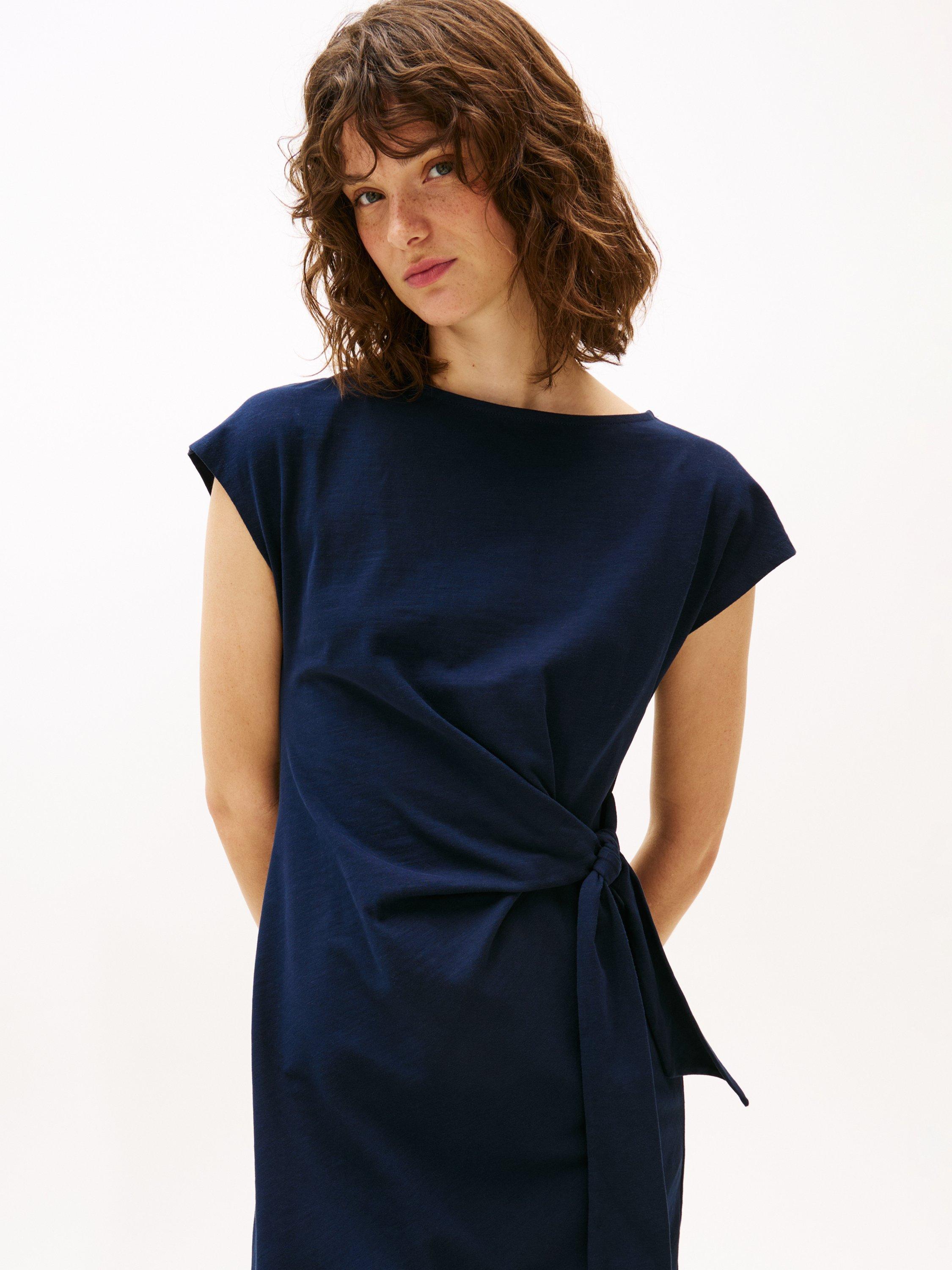 Product image 4 of 5, which shows Tommy Hilfiger Boat Neck Midi Dress, Dark Navy, XS