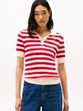 Tommy Hilfiger Stripe Polo Shirt, Red/White