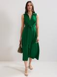 Phase Eight Becky Linen Blend Sleeveless Midi Dress, Green