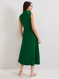 Phase Eight Becky Linen Blend Sleeveless Midi Dress, Green