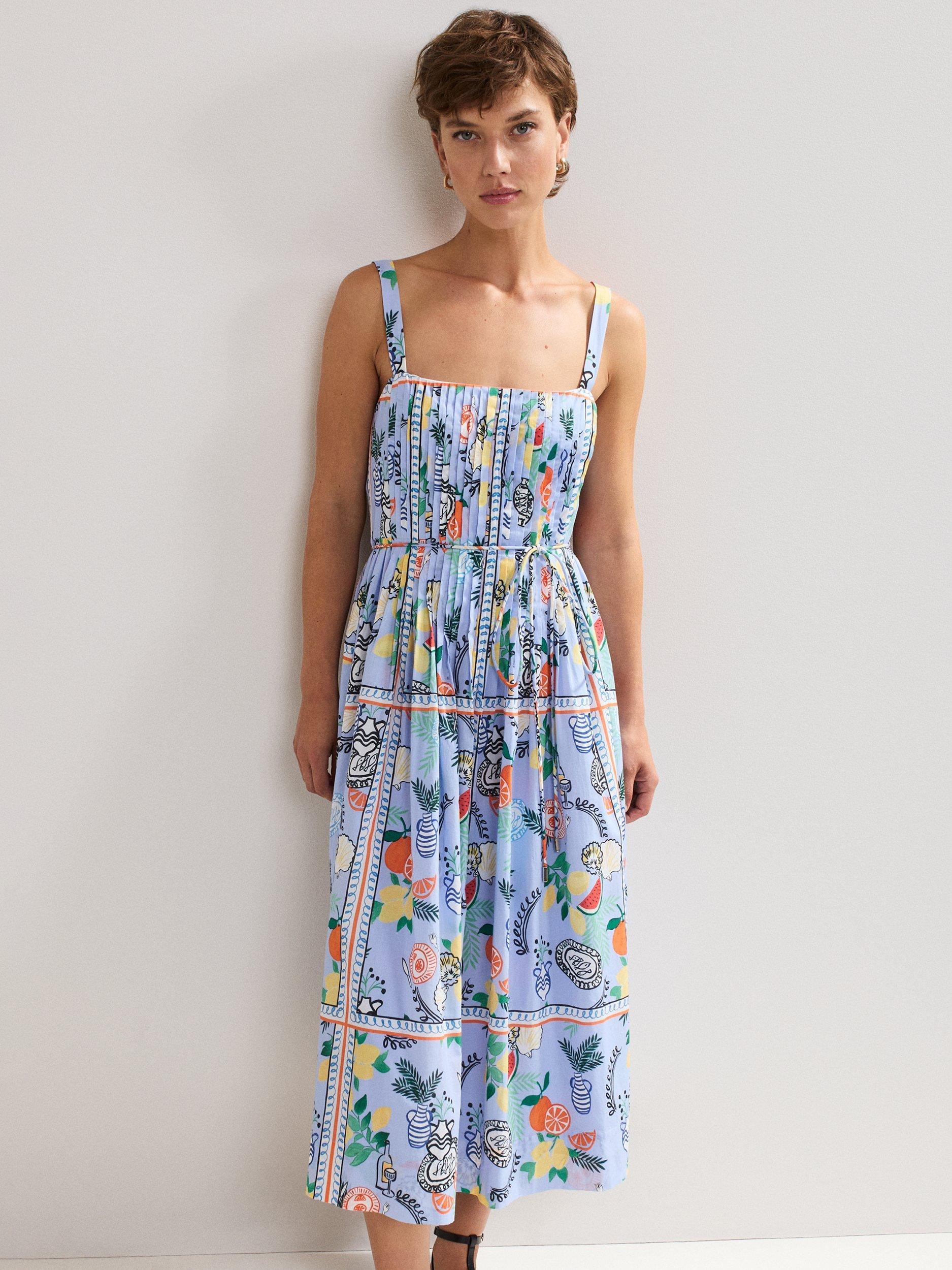 Product image 3 of 7, which shows Phase Eight Hariett Midi Dress, Pale Blue, 18
