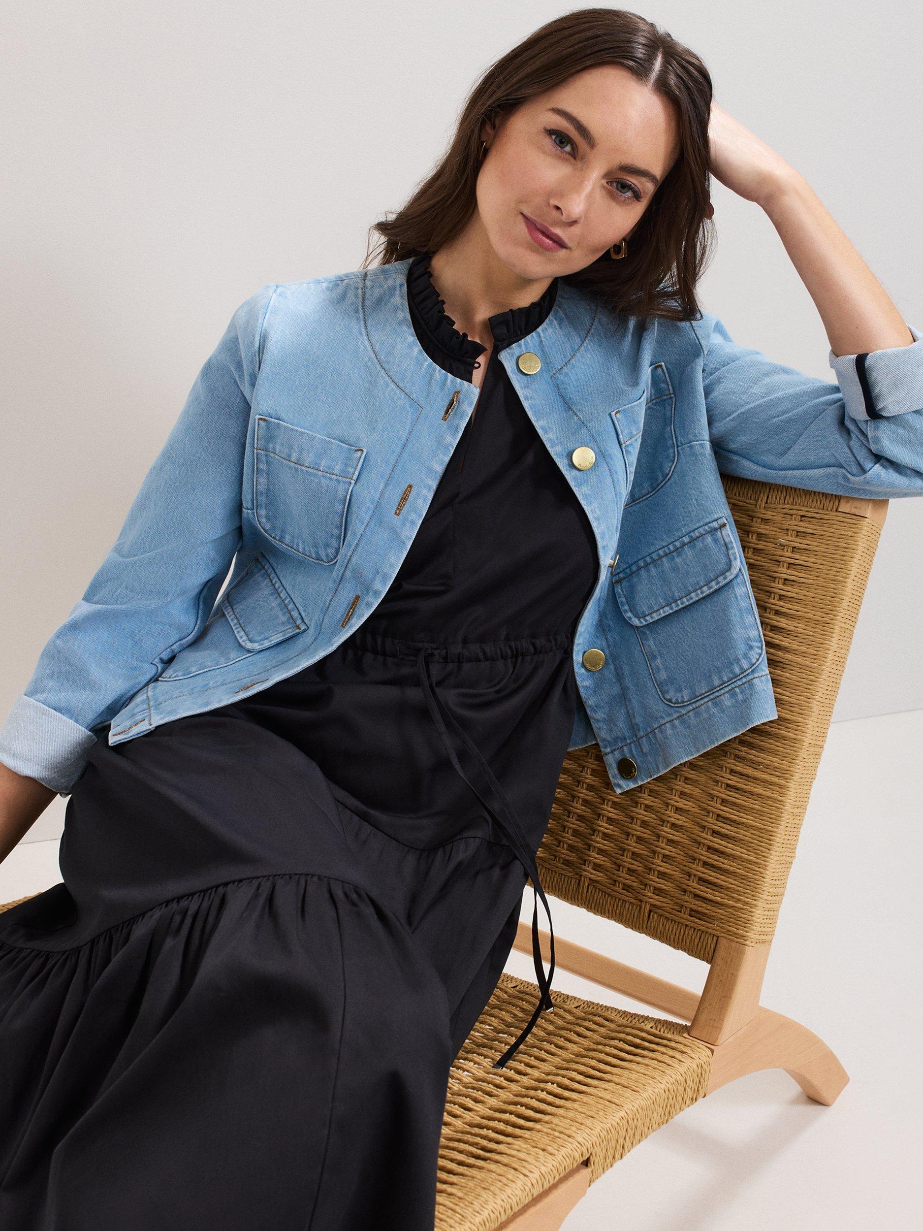 Product image 10 of 10, which shows Phase Eight Jen Cotton Tiered Midi Dress, Black, 6