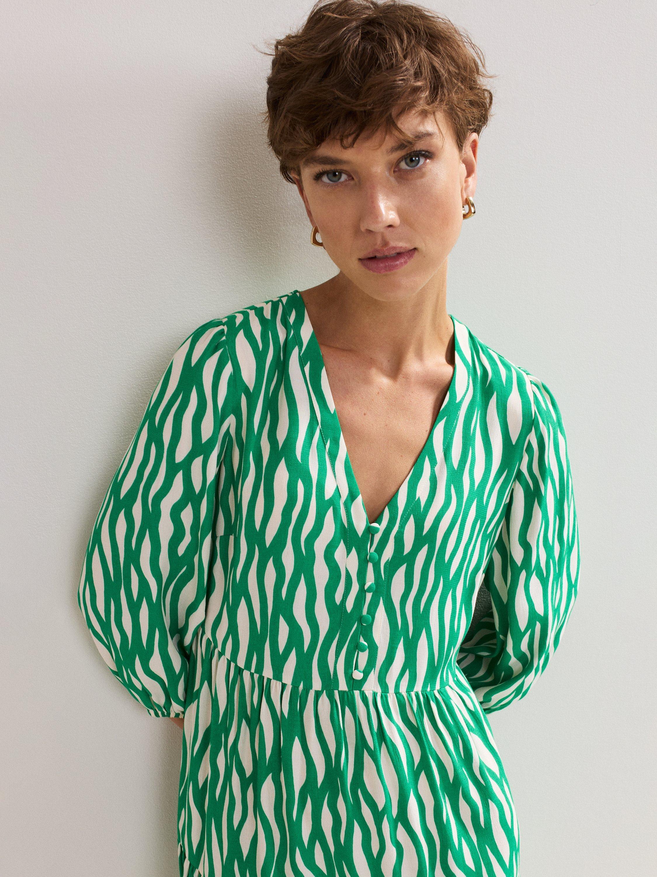 Phase Eight Penele Abstract Print Mini Dress, Green