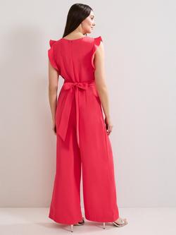 Phase Eight Ayla Wide Leg Ruffle Jumpsuit, Pink - view 2, Pink