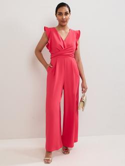 Phase Eight Petite Ayla Ruffle Jumpsuit, Pink