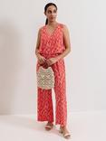 Phase Eight Petite Loren Abstract Jumpsuit, Pink/Red