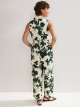 Phase Eight Tullisa Denim Palm Print Jumpsuit, Cream