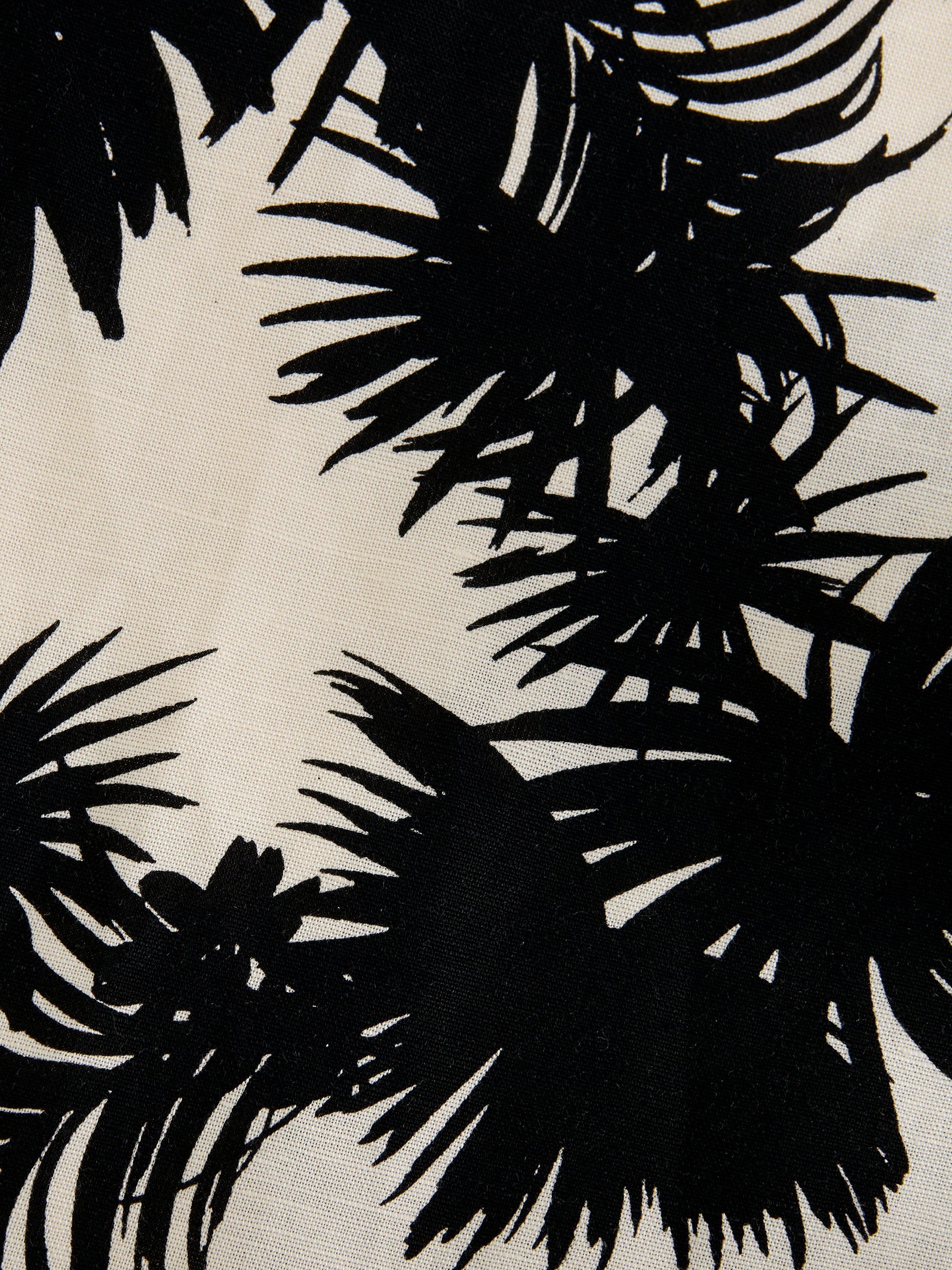Product image 6 of 8, which shows Phase Eight Vittoria Linen Blend Leaf Print Skirt, Black/Ivory, 8