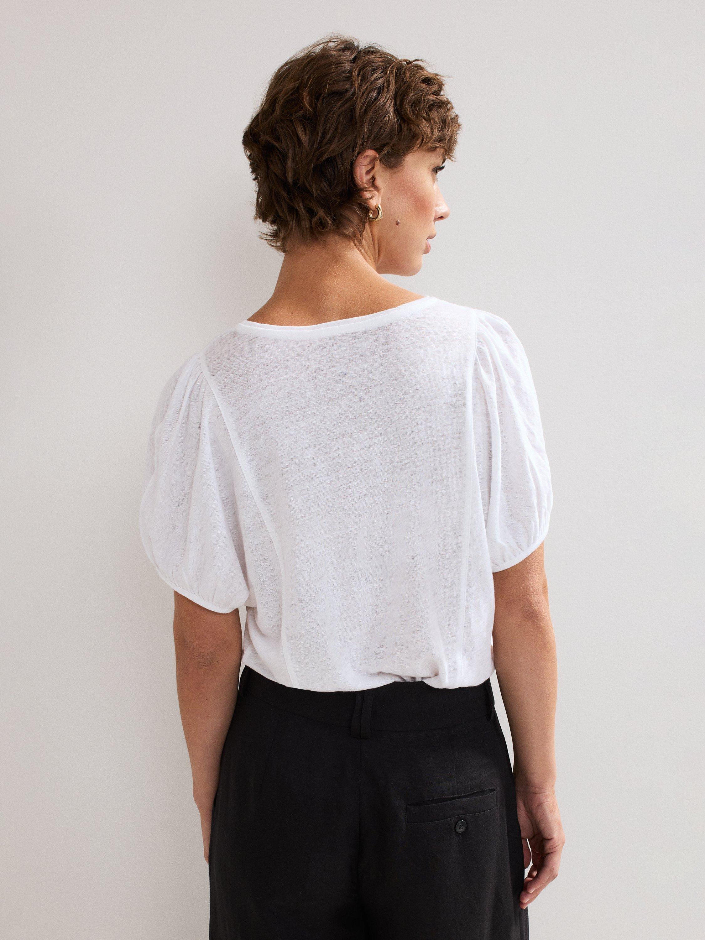 Product image 2 of 11, which shows Phase Eight Arabel Linen T-Shirt, White, 8