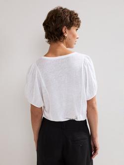 Phase Eight Arabel Linen T-Shirt - view 2, White