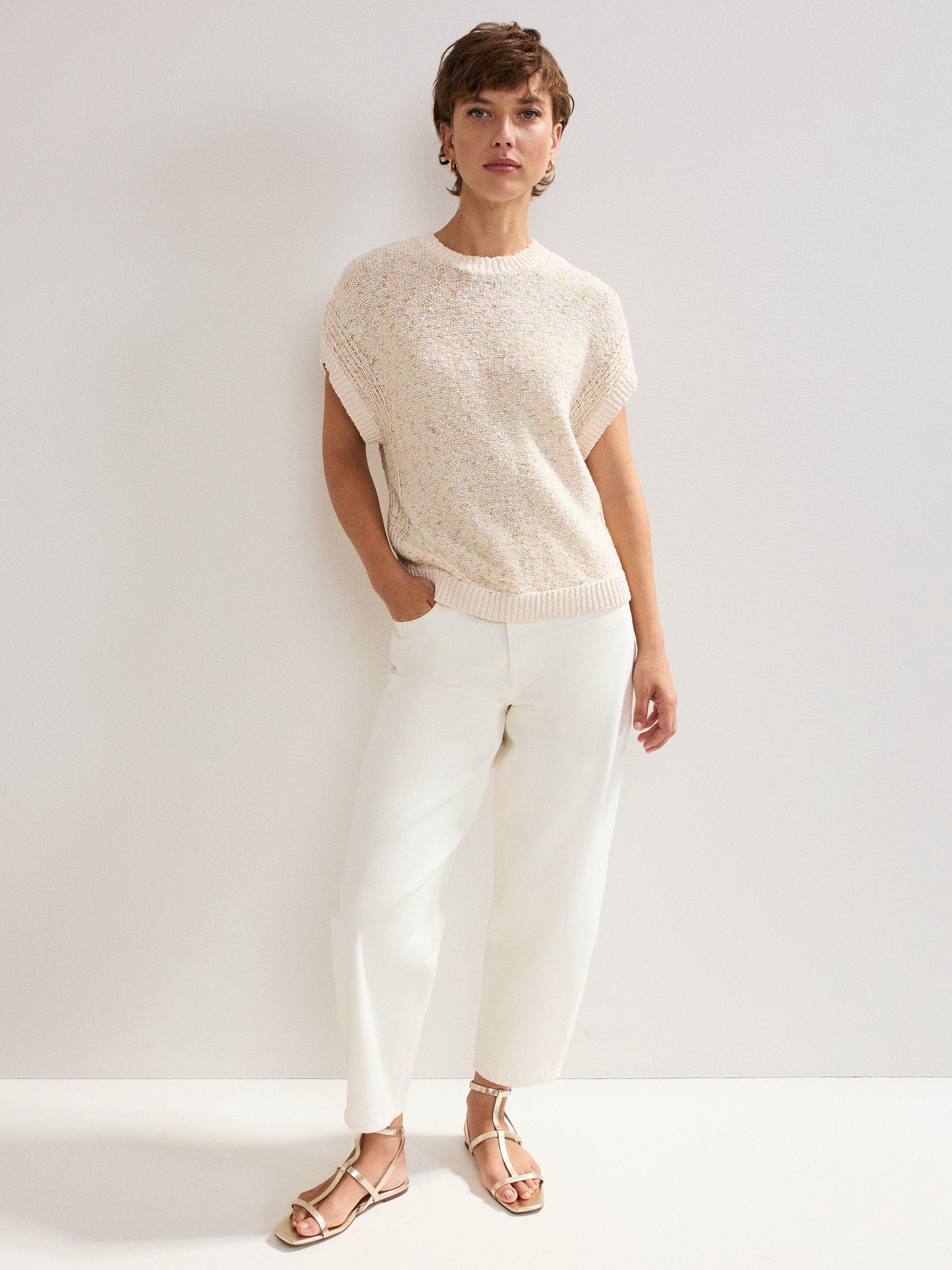 Product image 3 of 9, which shows Phase Eight Janet Cotton Blend Top, Neutral, XS