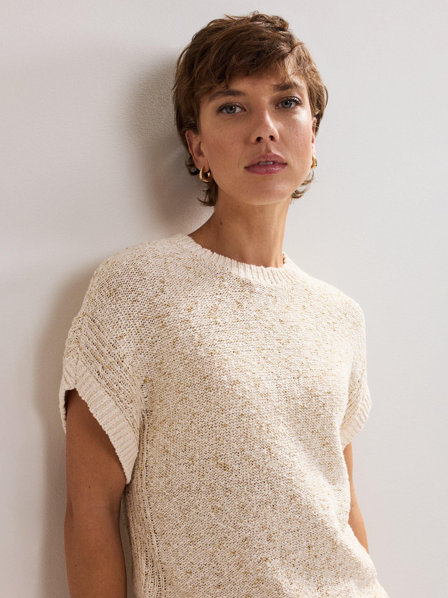 Product image 7 of 9, which shows Phase Eight Janet Cotton Blend Top, Neutral, XS