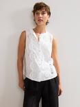 Phase Eight Tilda Sleeveless Broderie Top, White