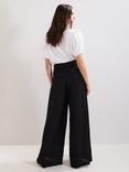 Phase Eight Ayse Linen Rich Wide Leg Trousers, Black
