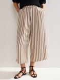 Phase Eight Malaya Stripe Print Culotte Trousers, Black/Ivory