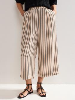 Phase Eight Malaya Stripe Print Culotte Trousers, Black/Ivory, Black/Ivory