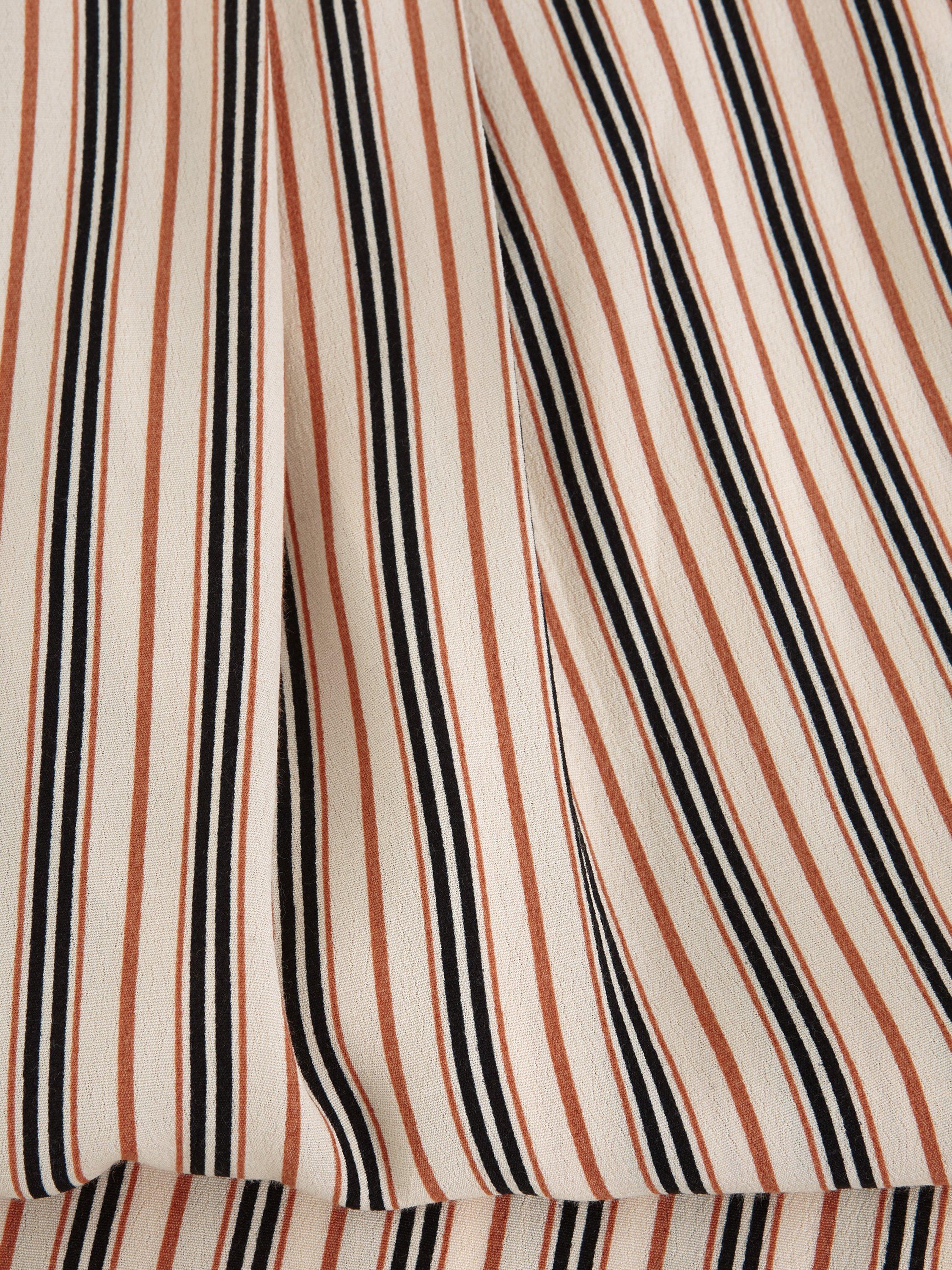 Product image 6 of 7, which shows Phase Eight Malaya Stripe Print Culotte Trousers, Black/Ivory, 8