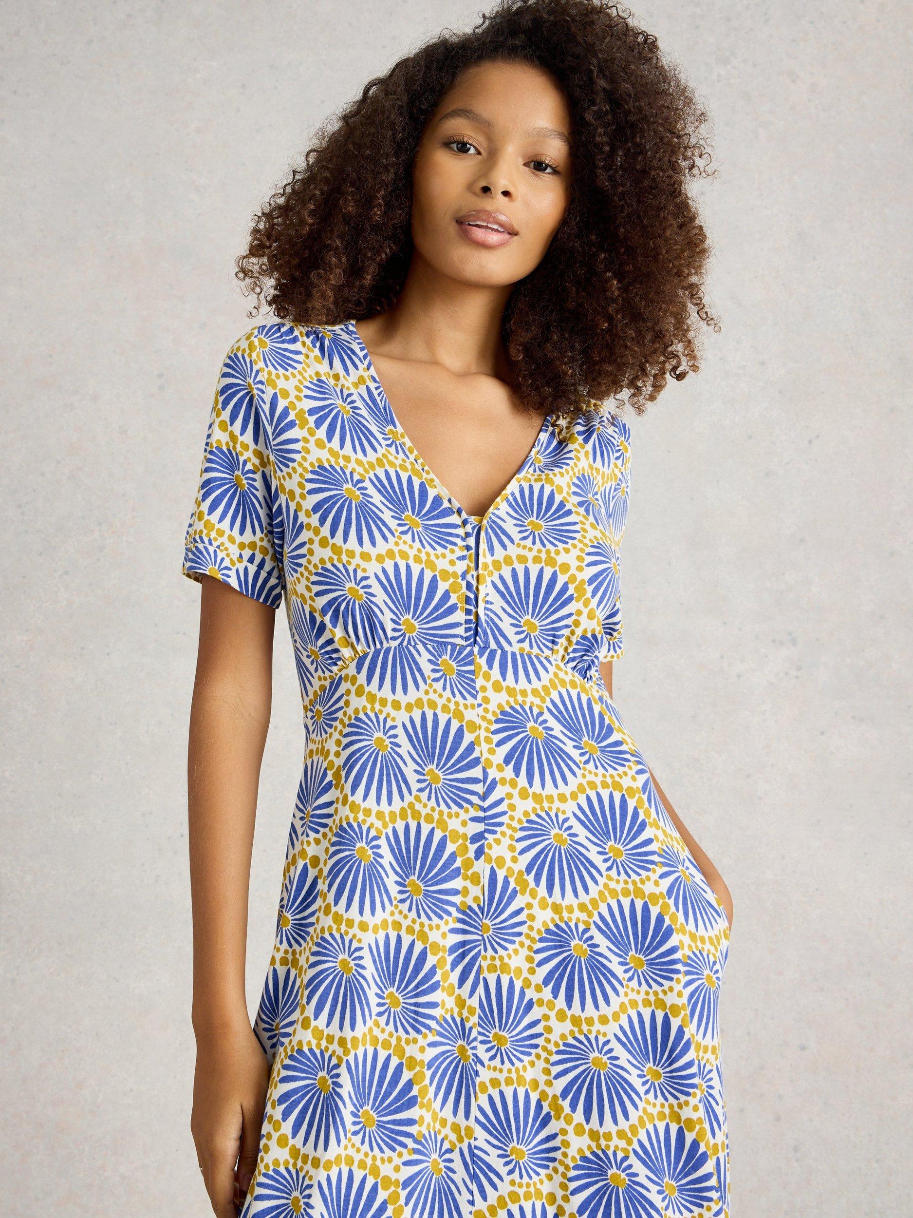 Product image 3 of 6, which shows White Stuff Megan Dress, Blue/Multi, 20