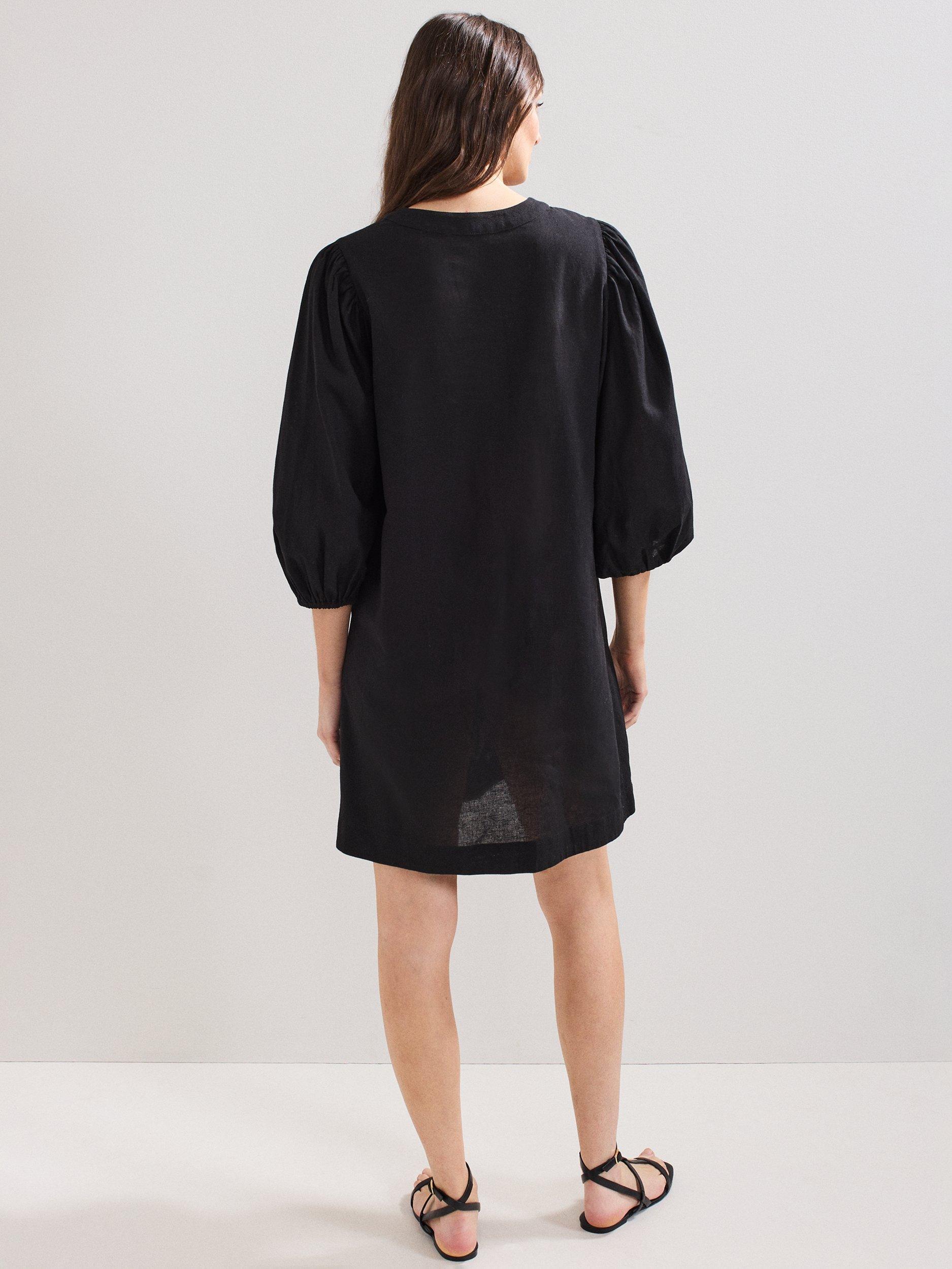 Product image 2 of 6, which shows Phase Eight Bettie Embroidered Mini Dress, Black/Multi, 8