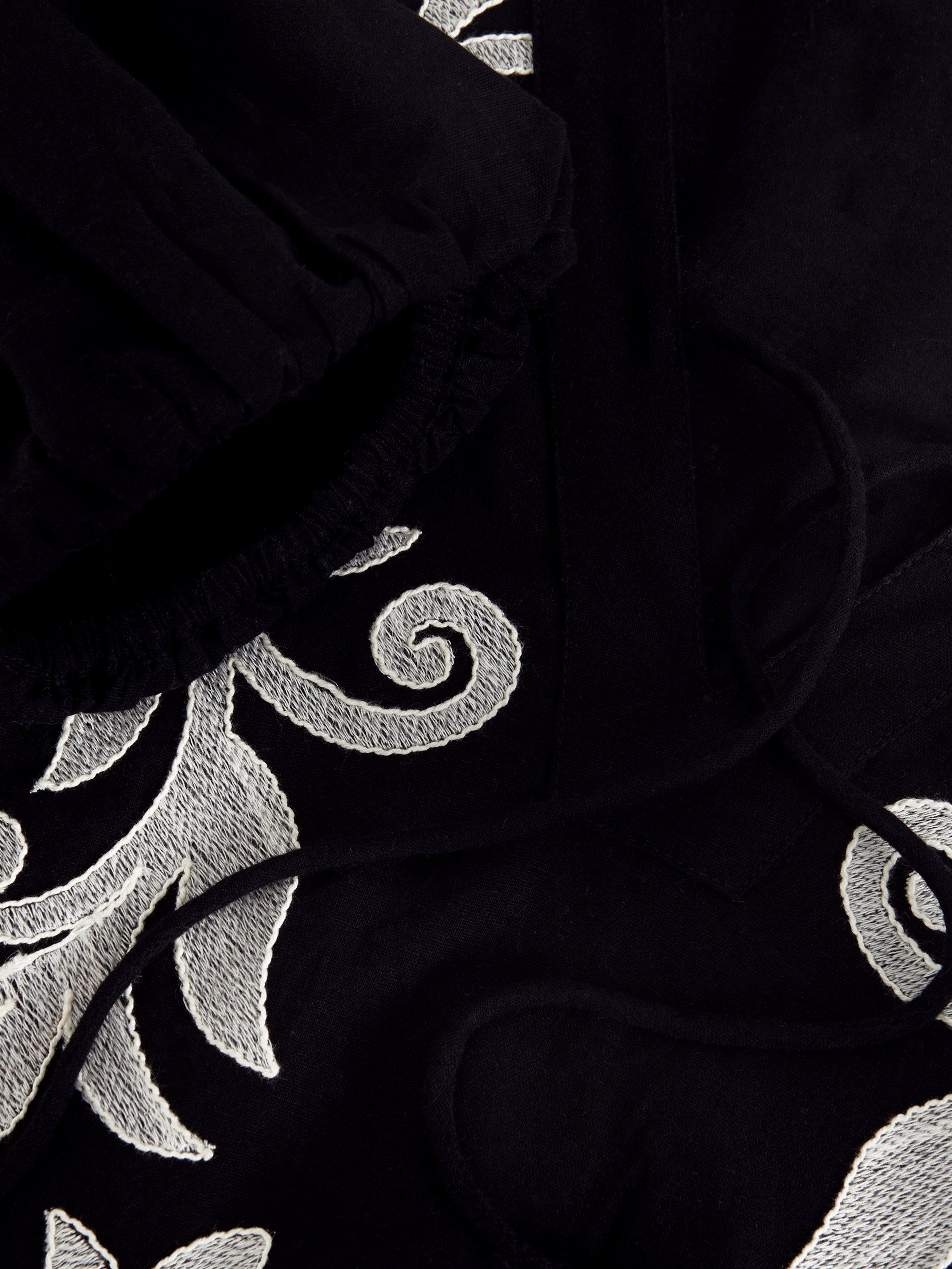 Product image 5 of 6, which shows Phase Eight Bettie Embroidered Mini Dress, Black/Multi, 8
