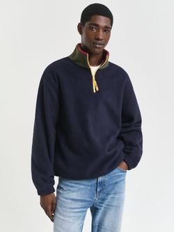 GANT Colour-Block Fleece Jersey Top, Evening Blue