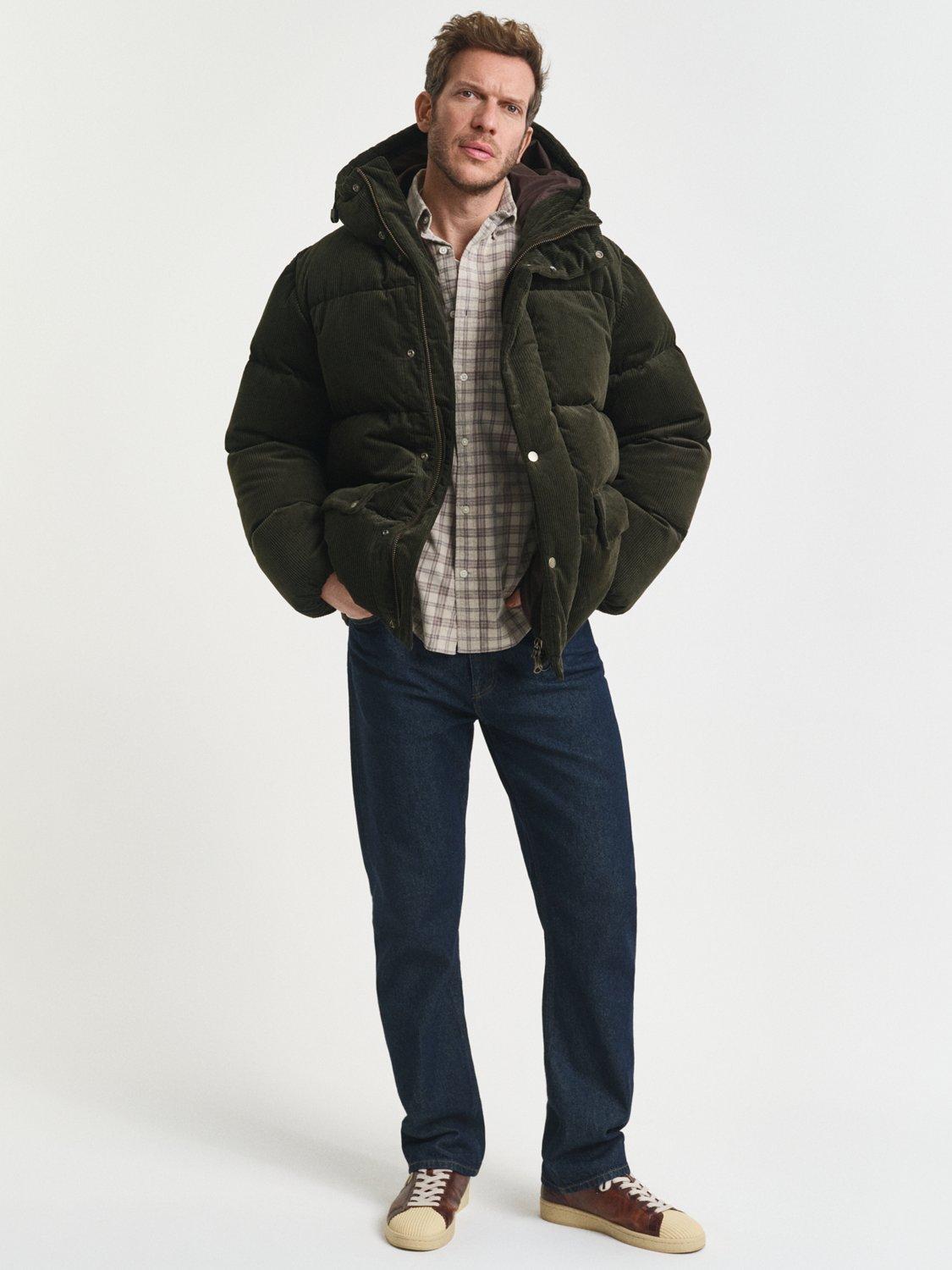 Product image 3 of 5, which shows GANT Cotton Regular Fit Cord Check Shirt, Greige, M