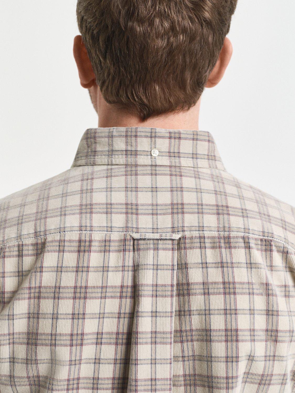 Product image 5 of 5, which shows GANT Cotton Regular Fit Cord Check Shirt, Greige, M