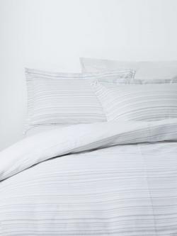 John Lewis Leyton Pure Cotton Waffle Stripe Bedding, Blue