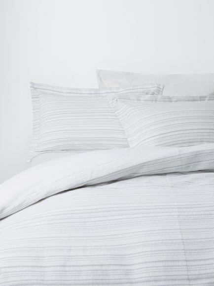 John Lewis Leyton Pure Cotton Waffle Stripe Bedding, Blue