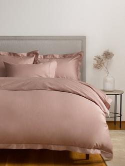 John Lewis Soft and Silky Garda Lattice Stitch Egyptian Cotton 400 Thread Count Bedding - view 2, Pink