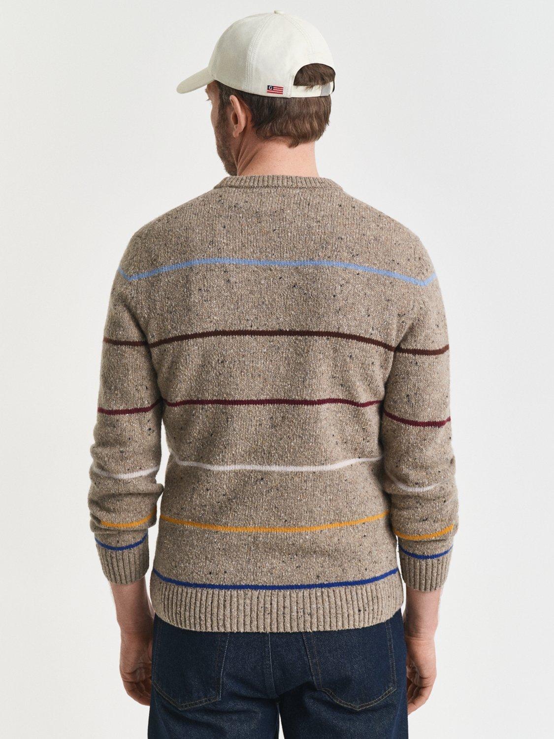 Product image 2 of 4, which shows GANT Striped Wool Blend Jumper, Dk. Sand Melange, XL