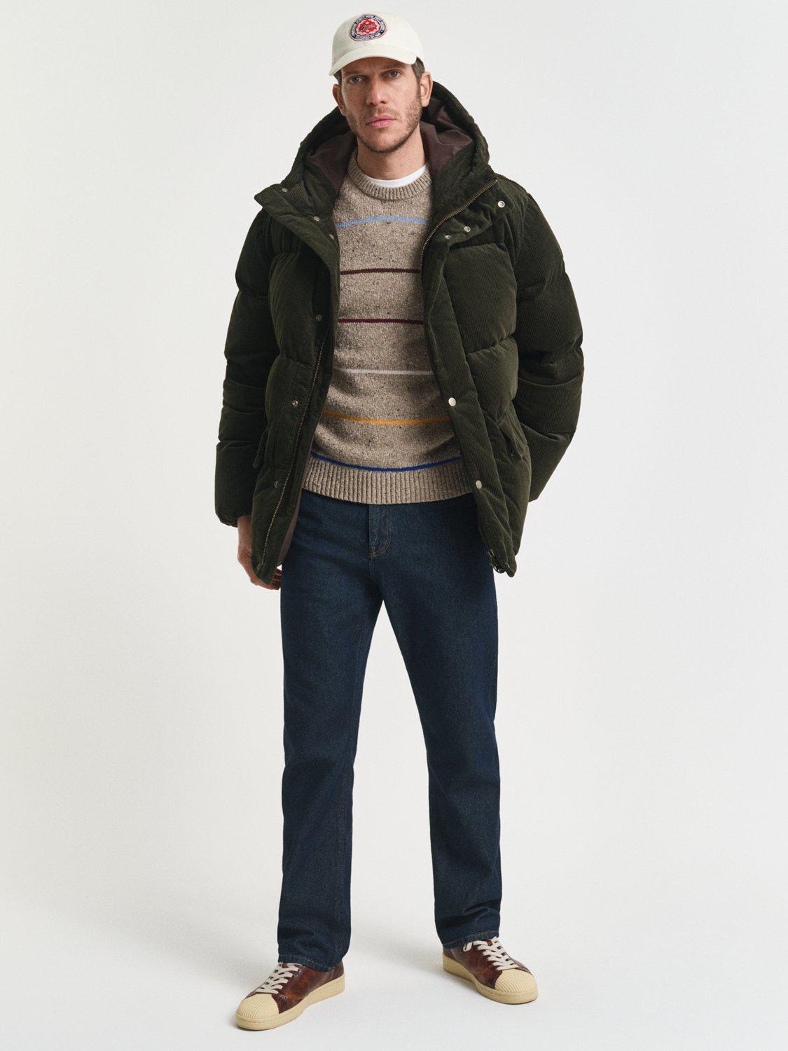 Product image 3 of 4, which shows GANT Striped Wool Blend Jumper, Dk. Sand Melange, XL