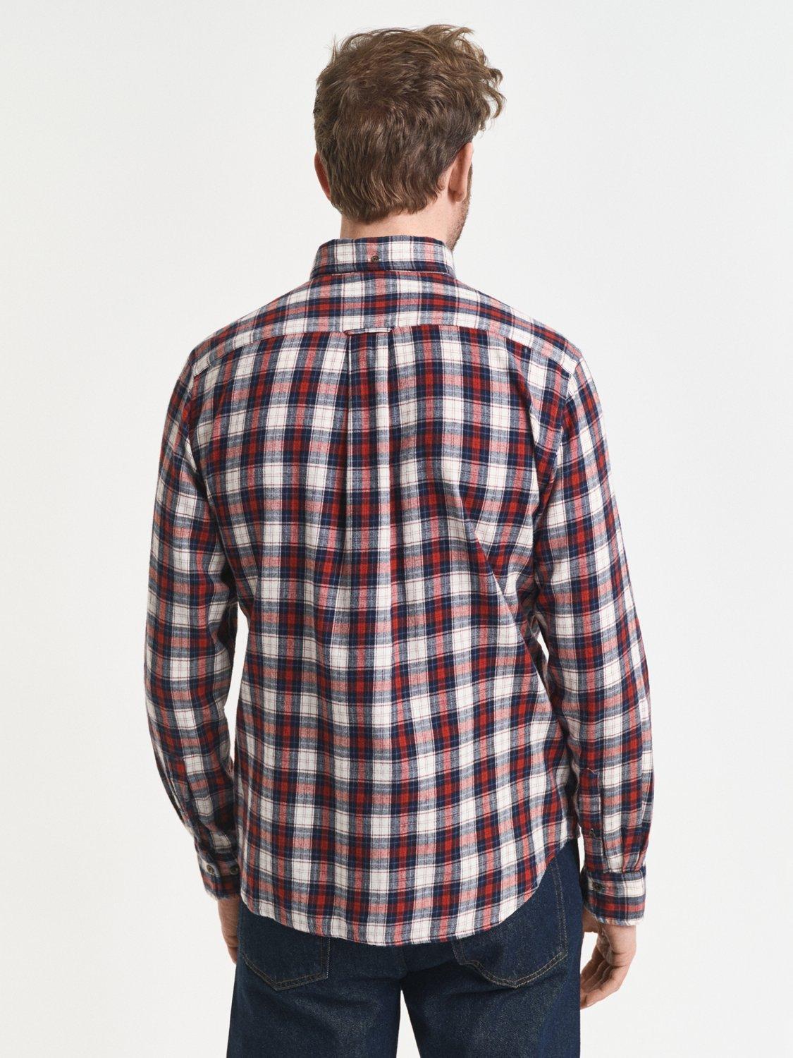 Product image 3 of 5, which shows GANT Cotton Regular Fit Flannel Check Shirt, Modern Rust, XXL