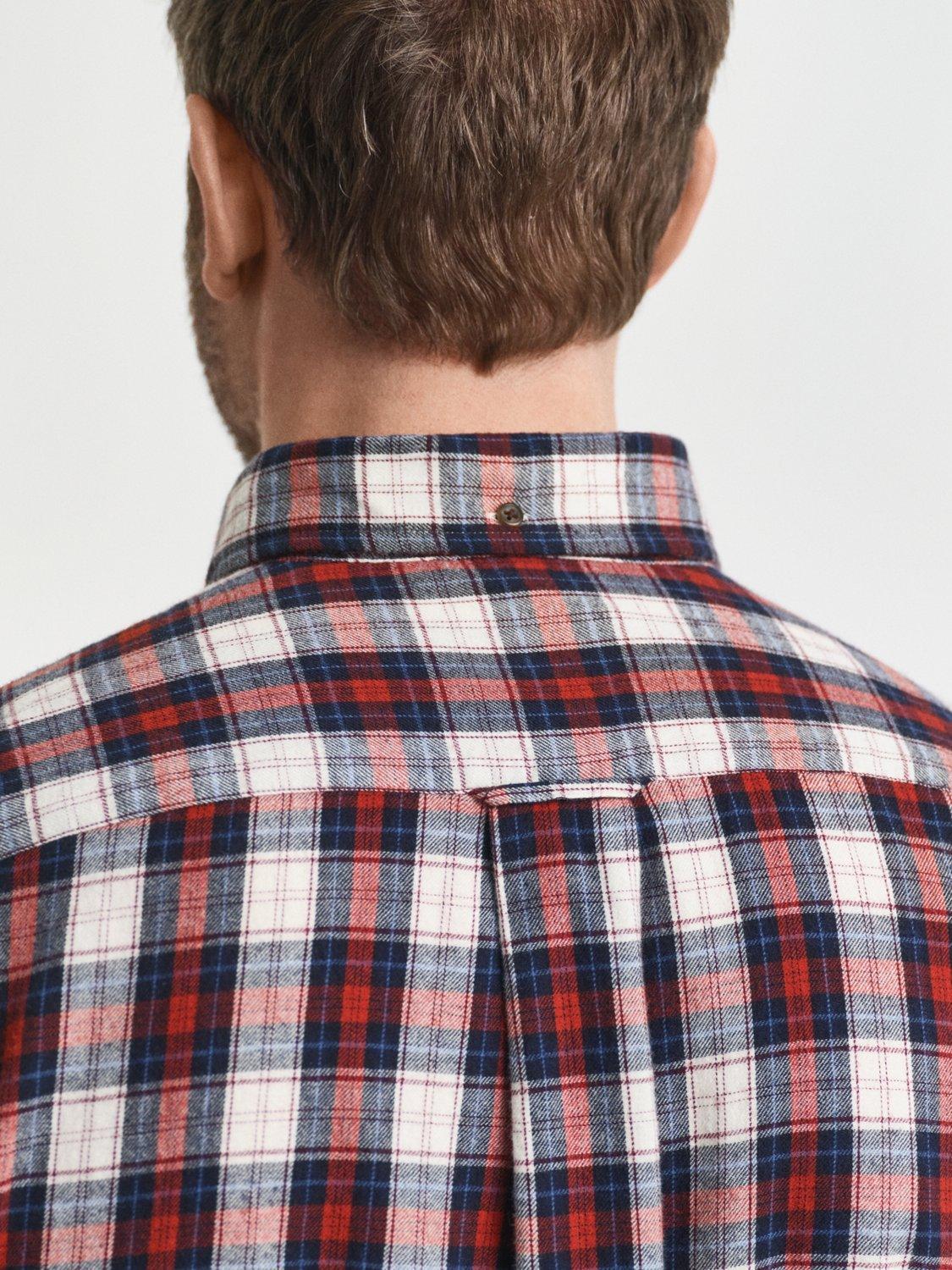 Product image 5 of 5, which shows GANT Cotton Regular Fit Flannel Check Shirt, Modern Rust, XXL