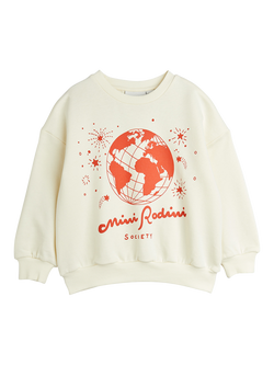 Mini Rodini Kids' Mini Rodini Society Sweatshirt, Off White, Off White