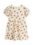 Mini Rodini Kids' Hearts Puff Sleeve Dress, Off White