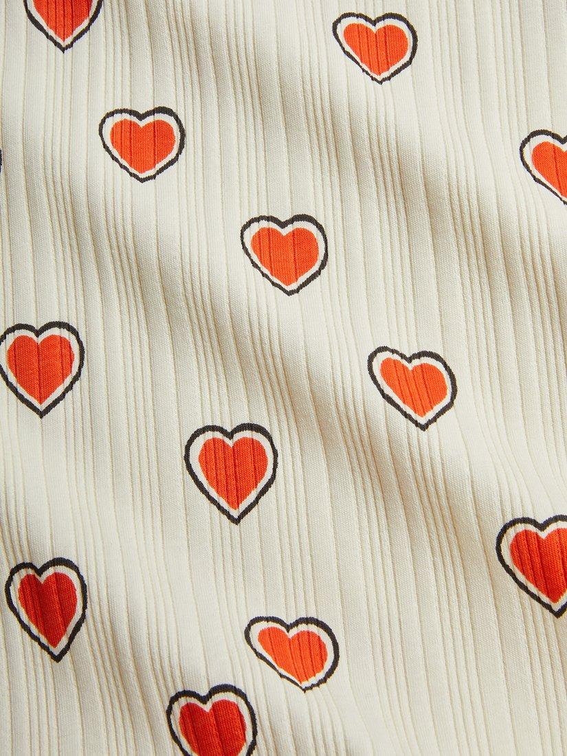 Product image 4 of 4, which shows Mini Rodini Kids' Hearts Puff Sleeve Dress, Off White, 18-36 months