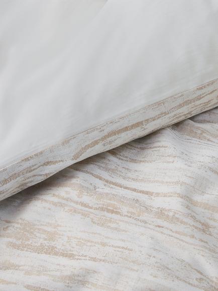 John Lewis Avisa Pure Cotton Jacquard Bedding, Champagne - view 2, Natural Champagne